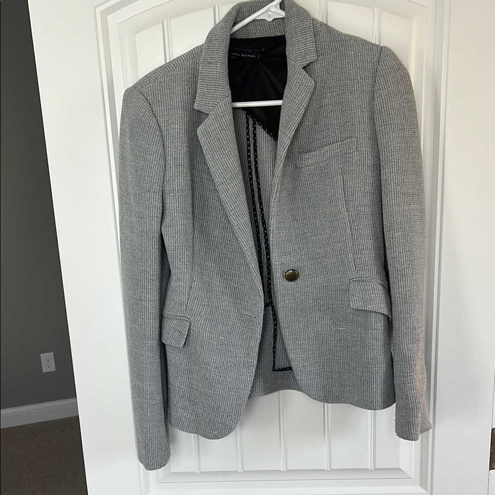 Zara Woman Textured Gray Jacket